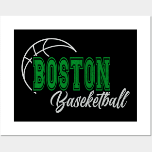 Classic Name Boston Vintage Styles Green Basketball Posters and Art